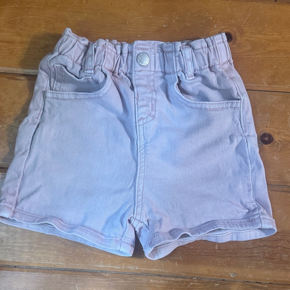 Kids Pink Denim Shorts